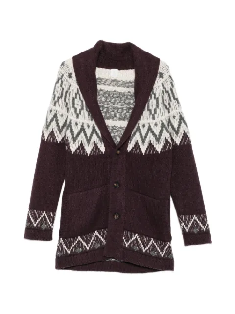 Eleventy Fair Isle shawl-collar cardigan Red N76MAGN36MAG0N026