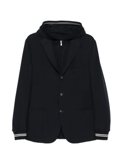 Eleventy hooded single-breasted jacket Blue N75GIAL04BTCRNTES0N290