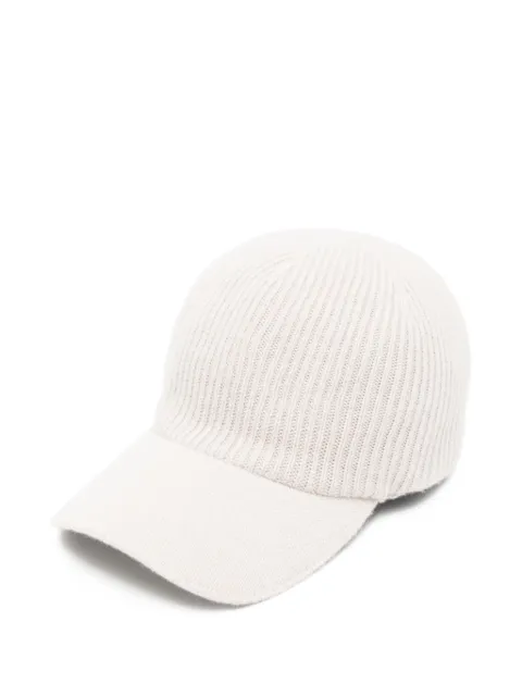 Eleventy ribbed-knit cashmere baseball cap Neutrals N77CPLN12TES0N023