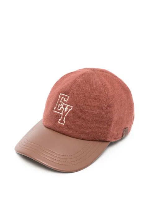 Eleventy logo-embroidered cashmere baseball cap Brown N77CPLN19TES0N028