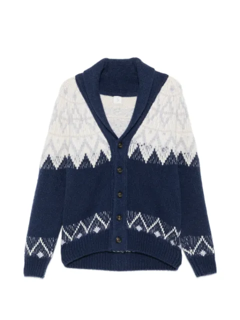 Eleventy fair isle-knit shawl-collar cardigan Blue N76MAGN37MAG0N026