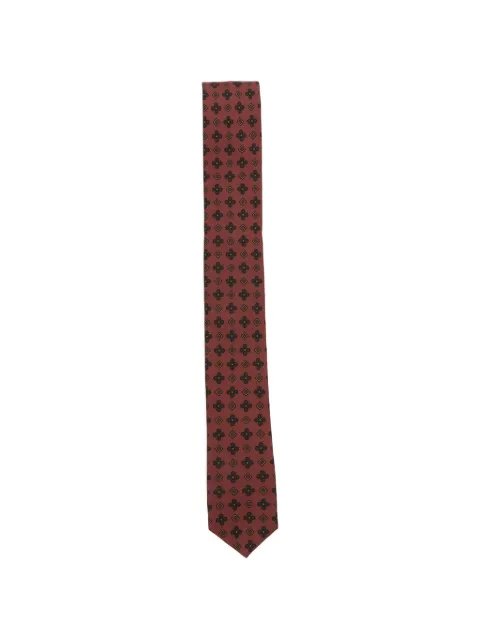 Eleventy geometric-pattern silk tie Red N77CRAF04TES0N190
