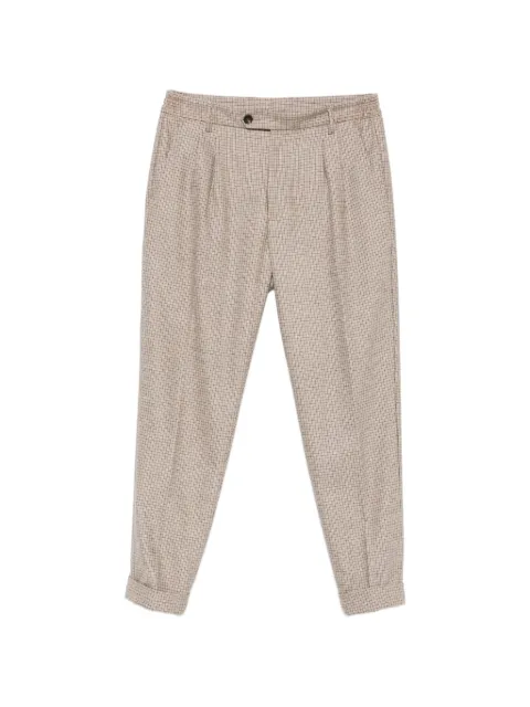 Eleventy checked pleated trousers Neutrals N75PANN08TES0N111