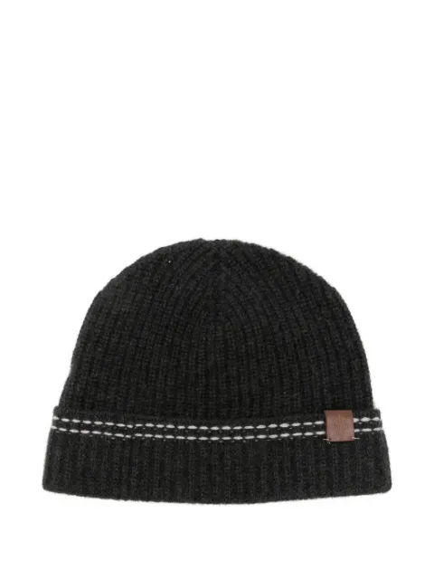 Eleventy ribbed-knit striped beanie hat Grey N77CPLN09TES0N014
