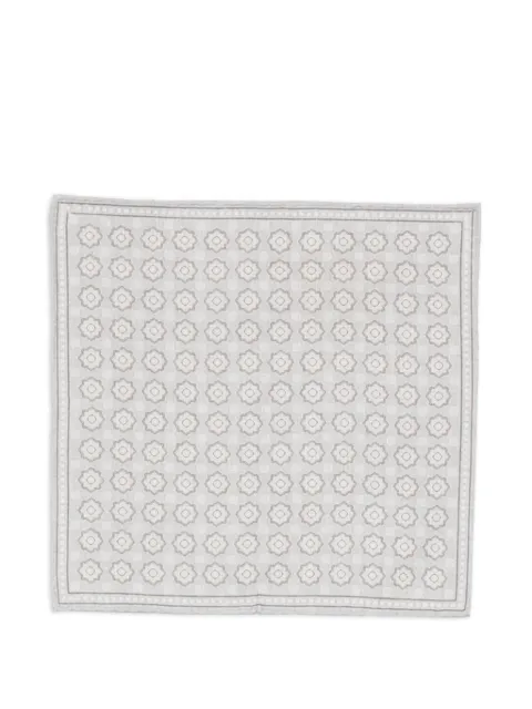 Eleventy geometric-print pocket square Grey N77POCA01TES0N208