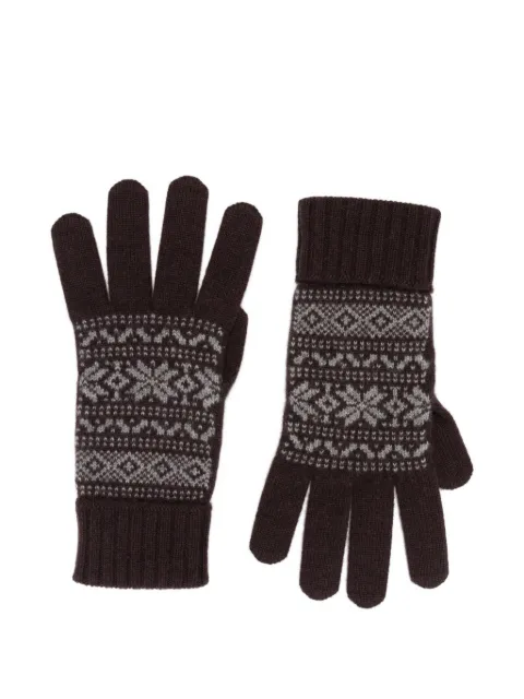Eleventy Fair Isle ribbed-cuff gloves Brown N77GUAN04TES0N022