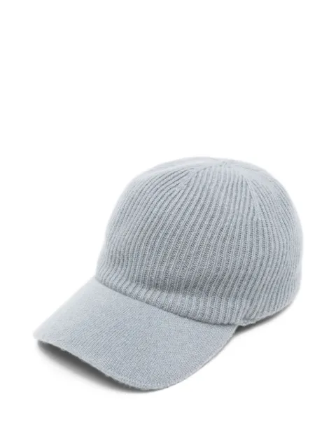 Eleventy ribbed-knit cashmere baseball cap Blue N77CPLN12TES0N023