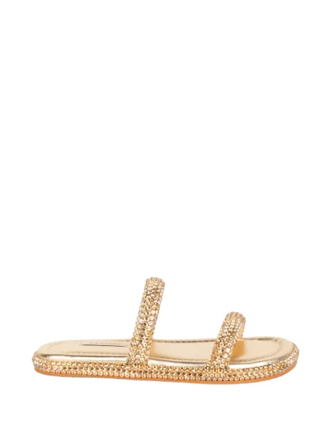 Casadei crystal-embellished double-strap sandals Gold 1M507B0101C2964
