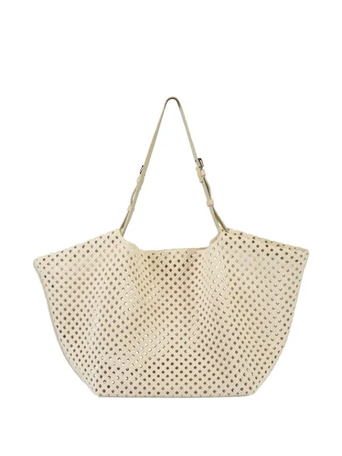 Brunello Cucinelli embroidered-panier tote bag Neutrals MBRRD2794PC8905
