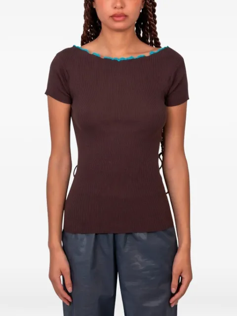 Paloma Wool Sonbou ribbed-knit top Brown WJMO06323