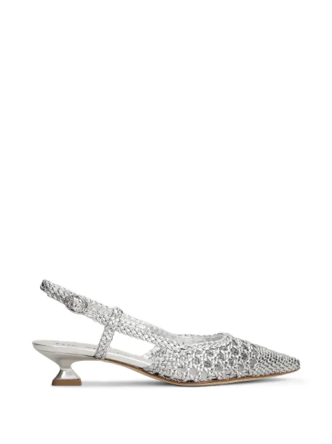 The Seller woven-leather slingback pumps Silver CE414