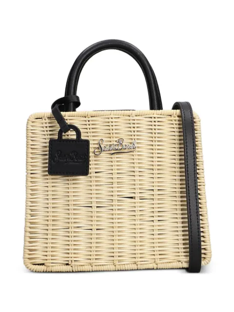 MC2 Saint Barth woven logo-plaque shoulder bag Neutrals SHBM000201736L