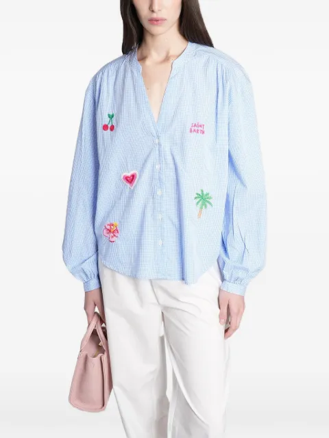 MC2 Saint Barth gingham-check blouse Blue LIO0001