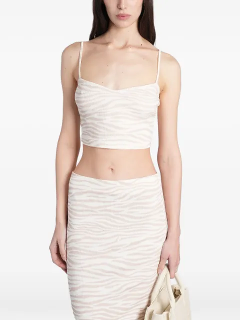 MC2 Saint Barth zebra-print cropped top Neutrals DEBO001