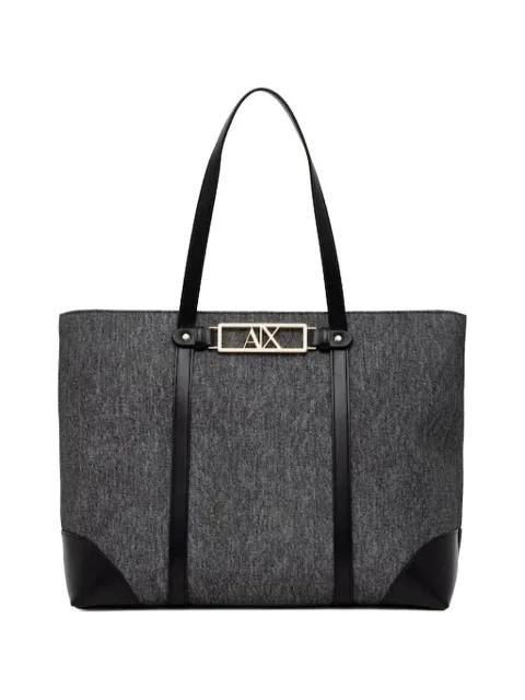 Armani Exchange logo-plaque tote bag Black XW002608AF22685