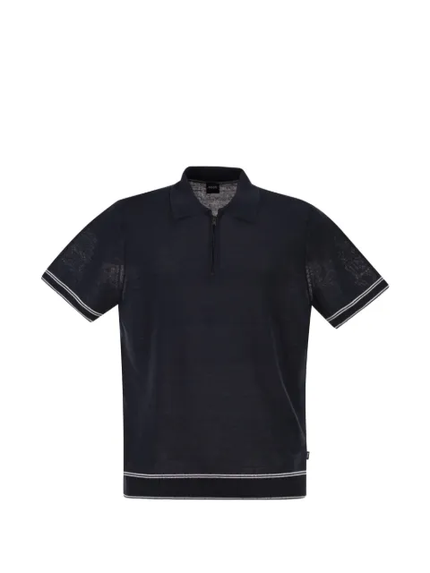 BOSS half-zip contrast-stripe polo shirt Blue 5056047410278950404