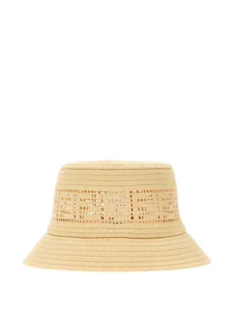 FENDI logo-perforated bucket hat Neutrals FXQ142B016