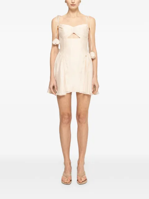 NISSA thin-straps lyocell mini dress Neutrals RC16768