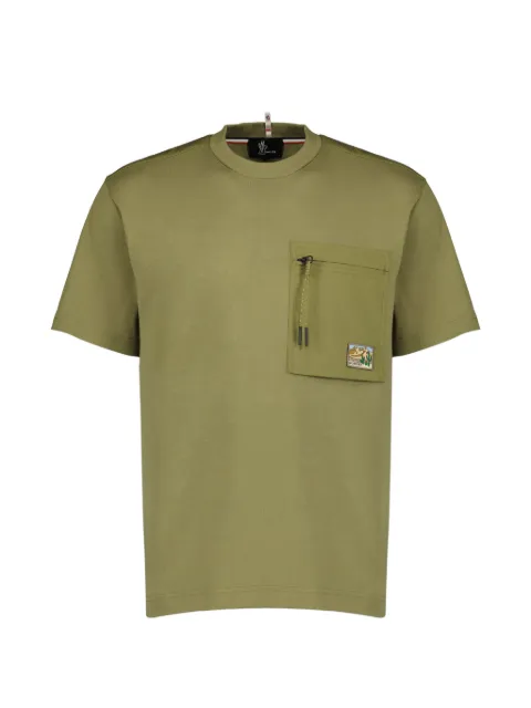 Moncler Grenoble zip-pocket T-shirt Green L10978C0001889AZ9