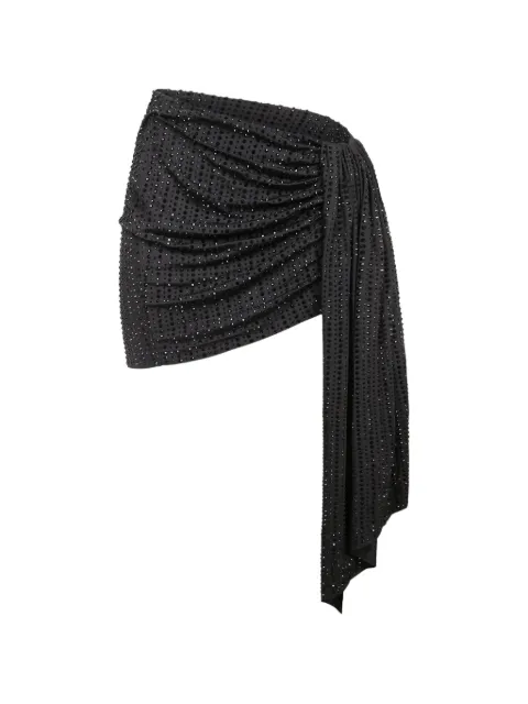 VENUJA crystal-embellished draped mini skirt Black SK005CBLKBLACK