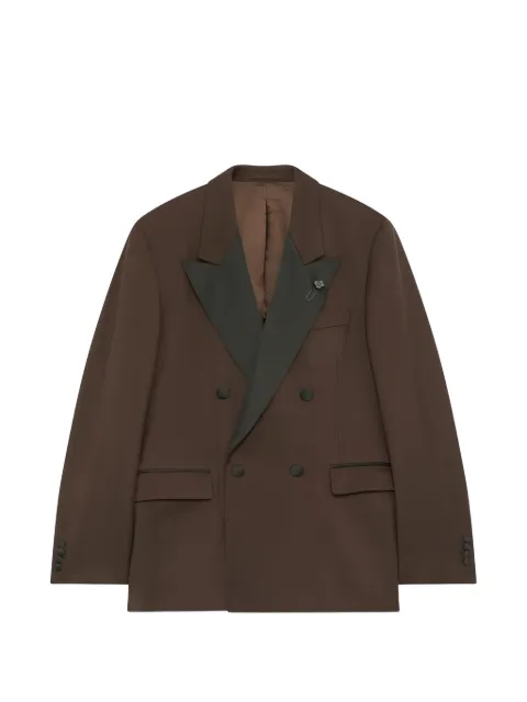 Lardini double-breasted peak-lapel suit Brown PA5927ECN64414