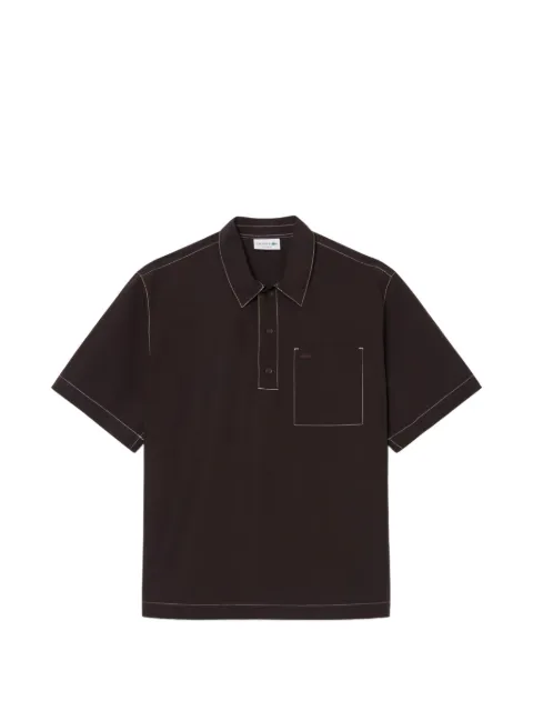 Lacoste contrast-stitch chest-pocket shirt Brown CH1268