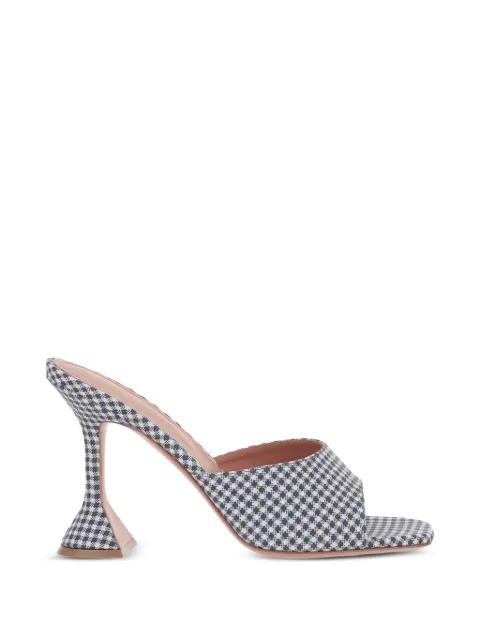 Amina Muaddi Lupita gingham-pattern sandals Blue LUPITASLIPPER95
