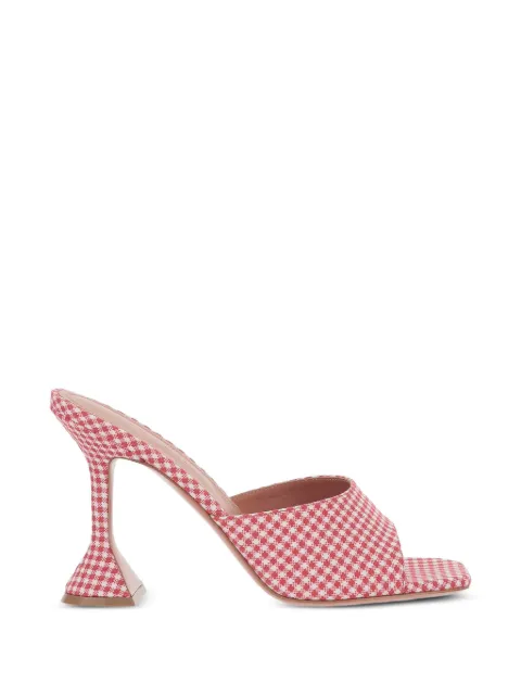 Amina Muaddi Lupita slippers 95 red and white vichy Red LUPITASLIPPER95