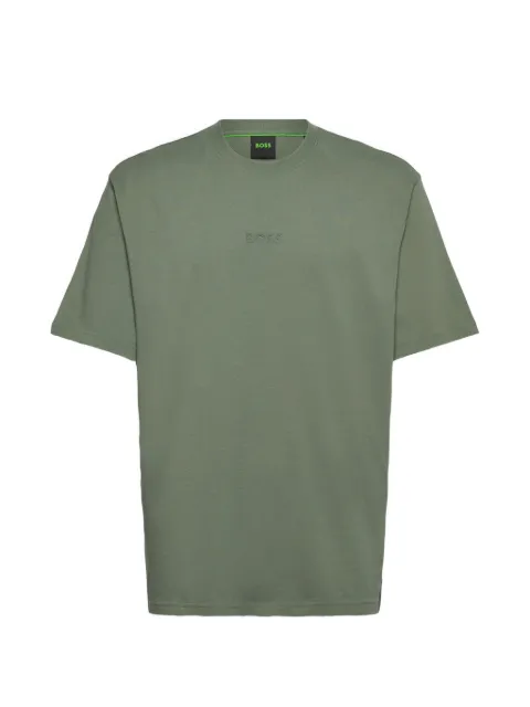 BOSS cotton-jersey T-shirt with logo detail Green 50519368
