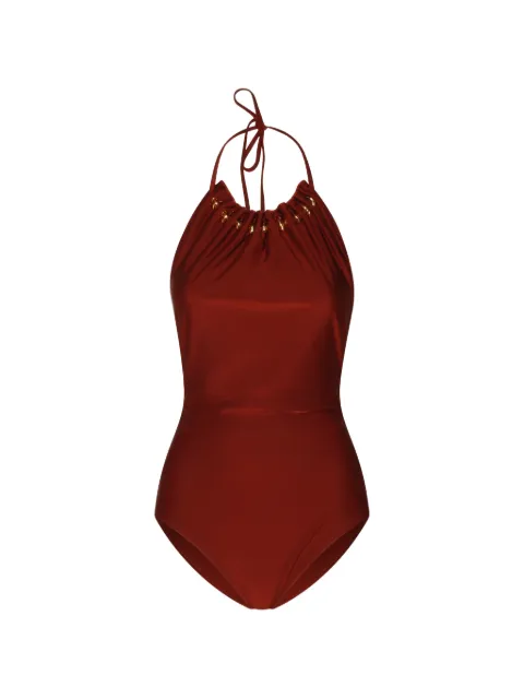 ZIMMERMANN embellished halterneck swimsuit Red 7985WSS261