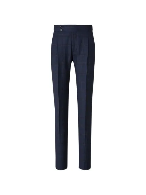 Scabal check-pattern pleated trousers Blue W07H5262SH