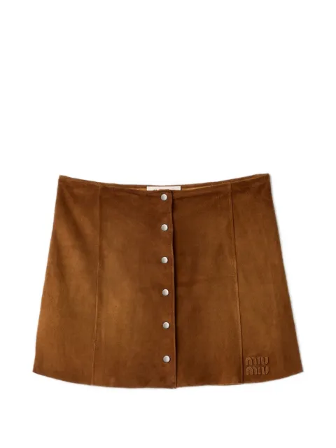 Miu Miu waxed suede miniskirt Brown MPD859SOOO19QL