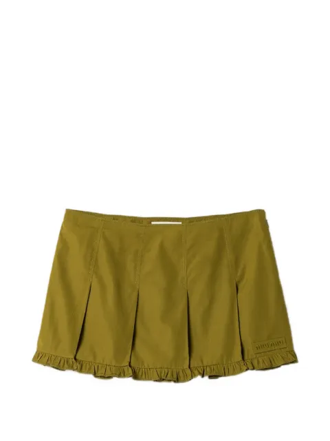 Miu Miu poplin pleated miniskirt Green MG2689SOOO10RG