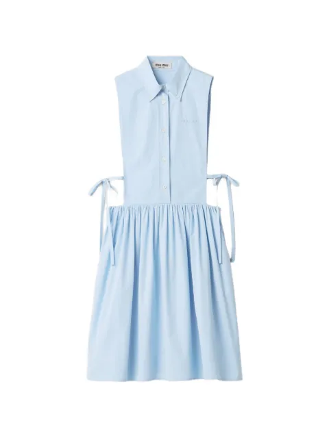 Miu Miu poplin side tie dress Blue MF6389SOOO10RG