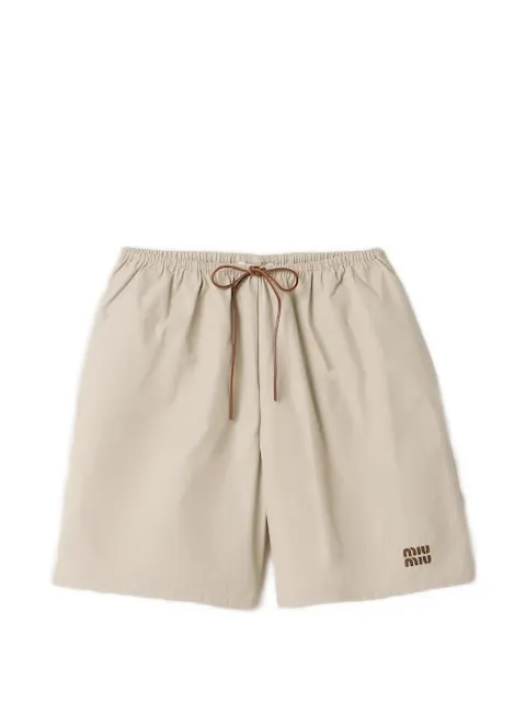 Miu Miu panama cotton bermudas Neutrals MP2026SOOO12NS