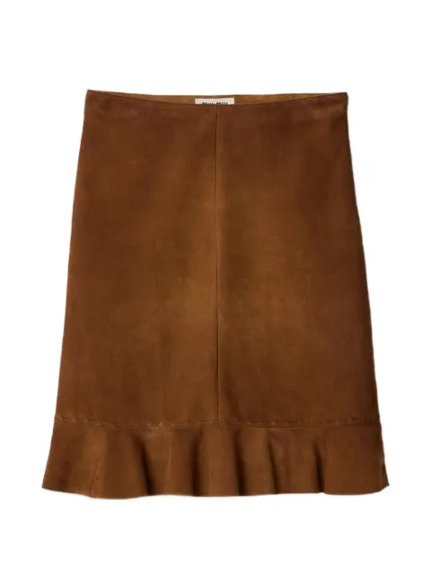 Miu Miu waxed suede skirt Brown MPD858SOOO19QL