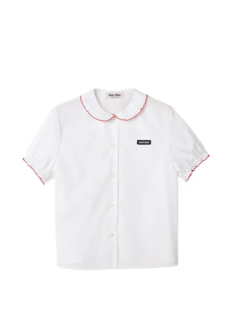 Miu Miu embroidered poplin shirt White MK2038SOOO197F