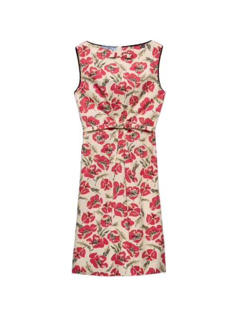 Prada printed soft poplin dress Neutrals P3S27SOOO19ZU