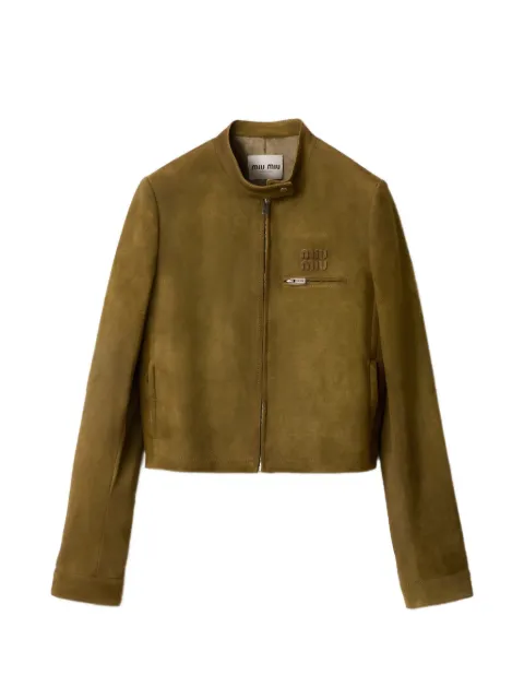 Miu Miu waxed suede jacket Green MPW022SOOO19QL