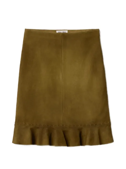 Miu Miu waxed suede skirt Green MPD858SOOO19QL