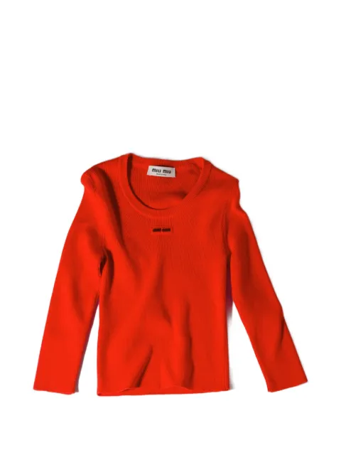 Miu Miu cotton crew-neck sweater Orange MML05VSOOO1902
