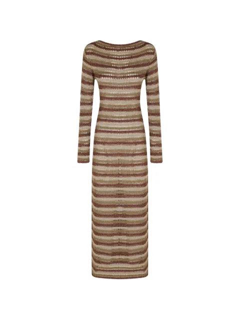 MC2 Saint Barth Robyn open-back striped midi dress Gold ROBYN