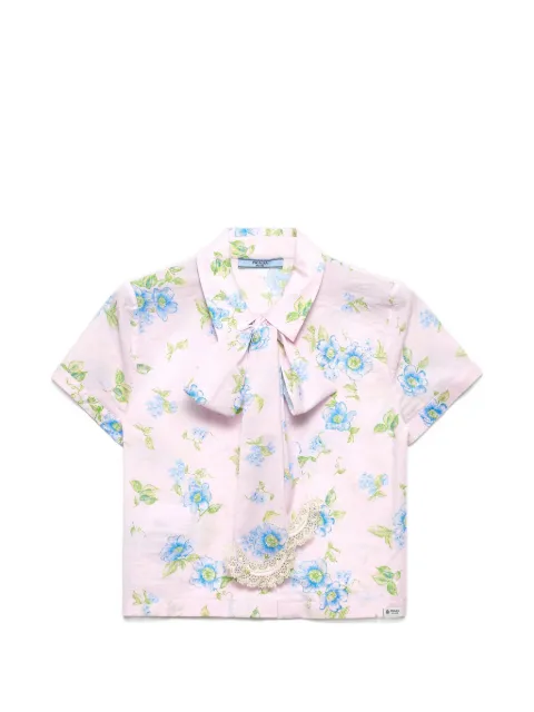Prada floral print batiste shirt Pink P454JXSOOO190O