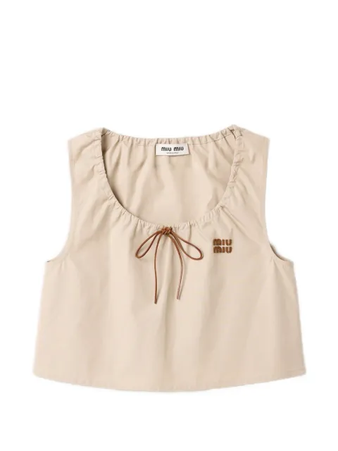 Miu Miu panama cotton crop top Neutrals MT2240SOOO12NS