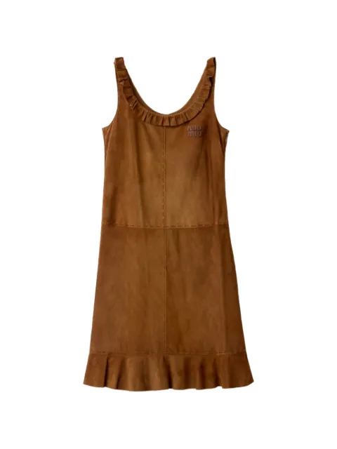 Miu Miu waxed suede dress Brown MPB367SOOO19QL