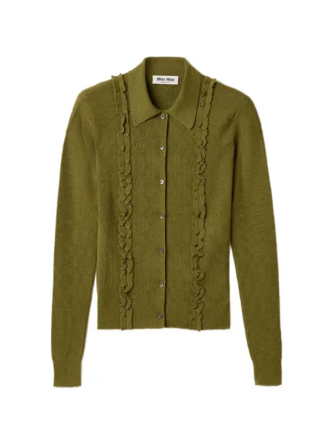 Miu Miu cashmere and silk cardigan Green MMF02QSOOO191P