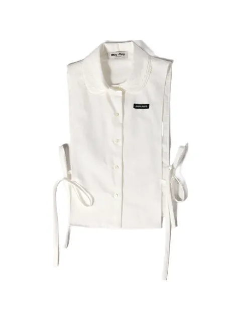 Miu Miu slubbed poplin side-tie shirt White MK2041S000163M