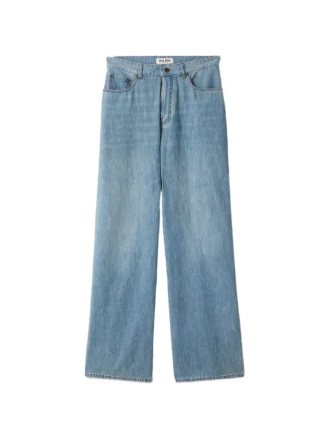 Miu Miu chambray pants Blue GWP394S232193K