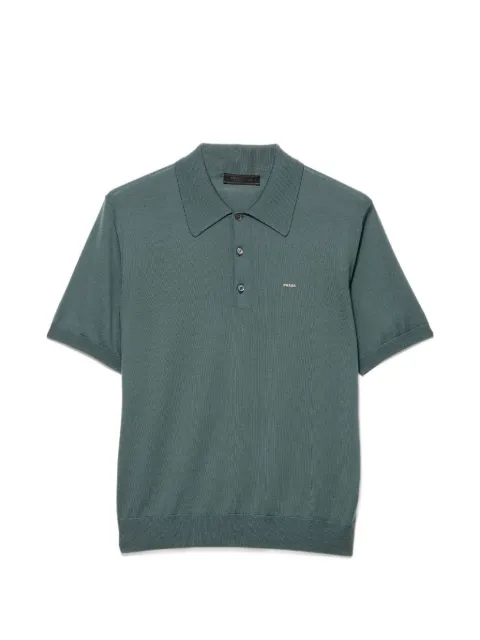 Prada superfine wool polo shirt Green UMF148SOOO18DY
