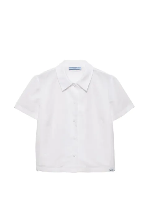 Prada short-sleeved linen muslin shirt White P454JSOOO189C